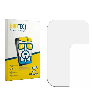 Parte frontale di una confezione del prodotto con il logo del marchio BROTECT. Accanto si trova la protezione per lo schermo c