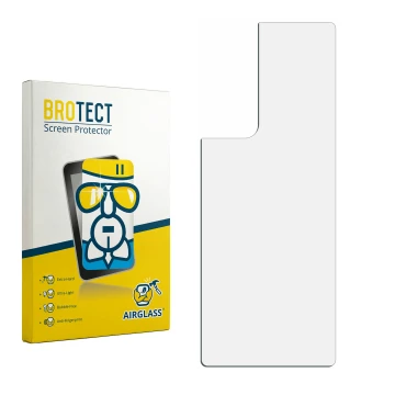 Parte frontale di una confezione del prodotto con il logo del marchio BROTECT. Accanto si trova la protezione per lo schermo c