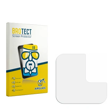 Parte frontale di una confezione del prodotto con il logo del marchio BROTECT. Accanto si trova la protezione per lo schermo c