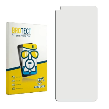 Parte frontale di una confezione del prodotto con il logo del marchio BROTECT. Accanto si trova la protezione per lo schermo c