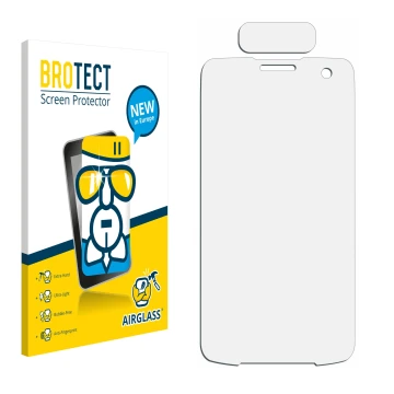 Parte frontale di una confezione del prodotto con il logo del marchio BROTECT. Accanto si trova la protezione per lo schermo c