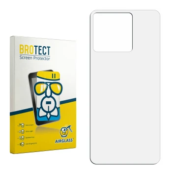 Parte frontale di una confezione del prodotto con il logo del marchio BROTECT. Accanto si trova la protezione per lo schermo c