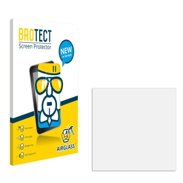 Parte frontale di una confezione del prodotto con il logo del marchio BROTECT. Accanto si trova la protezione per lo schermo c