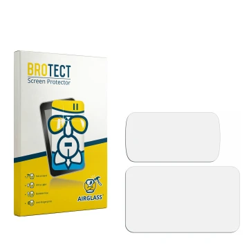 Parte frontale di una confezione del prodotto con il logo del marchio BROTECT. Accanto si trova la protezione per lo schermo c