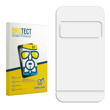 Parte frontale di una confezione del prodotto con il logo del marchio BROTECT. Accanto si trova la protezione per lo schermo c