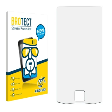 Parte frontale di una confezione del prodotto con il logo del marchio BROTECT. Accanto si trova la protezione per lo schermo c