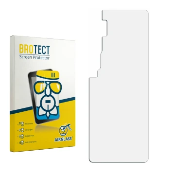 Parte frontale di una confezione del prodotto con il logo del marchio BROTECT. Accanto si trova la protezione per lo schermo c