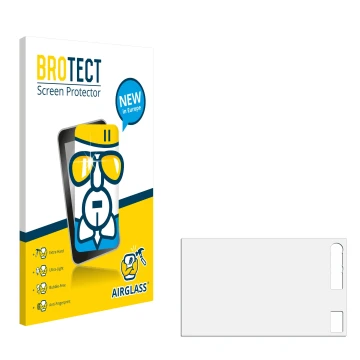 Parte frontale di una confezione del prodotto con il logo del marchio BROTECT. Accanto si trova la protezione per lo schermo c