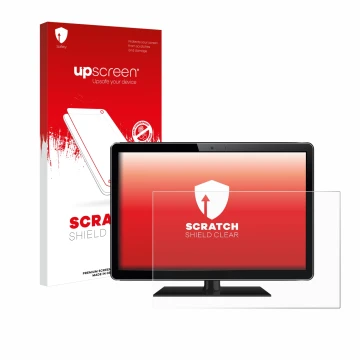 Parte frontale di una confezione del prodotto con il logo del marchio upscreen. Accanto è raffigurato il dispositivo con la re