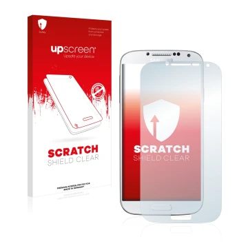 Parte frontale di una confezione del prodotto con il logo del marchio upscreen. Accanto è raffigurato il dispositivo Samsung G