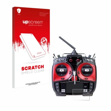 Parte frontale di una confezione del prodotto con il logo del marchio upscreen. Accanto è raffigurato il dispositivo Graupner 