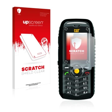 Parte frontale di una confezione del prodotto con il logo del marchio upscreen. Accanto è raffigurato il dispositivo Caterpill