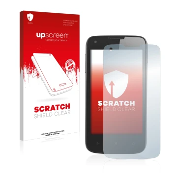 Parte frontale di una confezione del prodotto con il logo del marchio upscreen. Accanto è raffigurato il dispositivo Prestigio