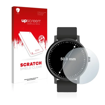 Parte frontale di una confezione del prodotto con il logo del marchio upscreen. Accanto è raffigurato il dispositivo Orologi (