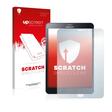 Parte frontale di una confezione del prodotto con il logo del marchio upscreen. Accanto è raffigurato il dispositivo Samsung G