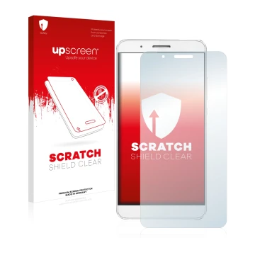 Parte frontale di una confezione del prodotto con il logo del marchio upscreen. Accanto è raffigurato il dispositivo Honor 7i 