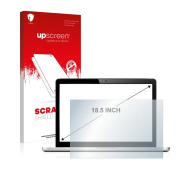 Parte frontale di una confezione del prodotto con il logo del marchio upscreen. Accanto è raffigurato il dispositivo con la re