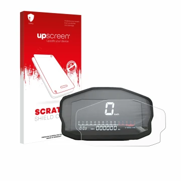 Parte frontale di una confezione del prodotto con il logo del marchio upscreen. Accanto è raffigurato il dispositivo Ducati Pa