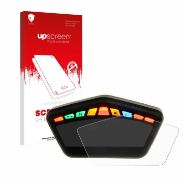 Parte frontale di una confezione del prodotto con il logo del marchio upscreen. Accanto è raffigurato il dispositivo Ducati Hy