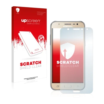 Parte frontale di una confezione del prodotto con il logo del marchio upscreen. Accanto è raffigurato il dispositivo Samsung G