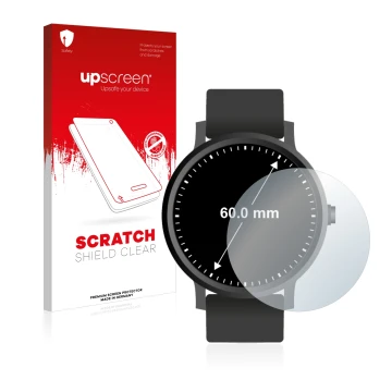 Parte frontale di una confezione del prodotto con il logo del marchio upscreen. Accanto è raffigurato il dispositivo Orologi (