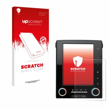 Parte frontale di una confezione del prodotto con il logo del marchio upscreen. Accanto è raffigurato il dispositivo Renault M