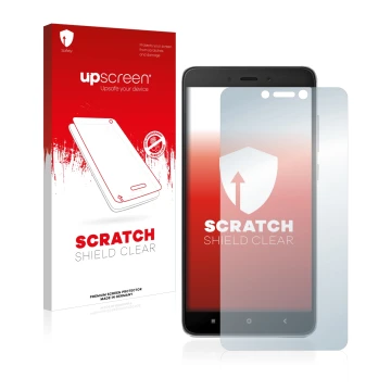 Parte frontale di una confezione del prodotto con il logo del marchio upscreen. Accanto è raffigurato il dispositivo Xiaomi Re