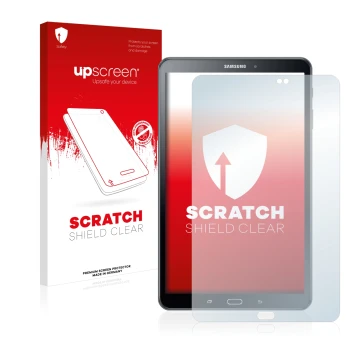 Parte frontale di una confezione del prodotto con il logo del marchio upscreen. Accanto è raffigurato il dispositivo Samsung G