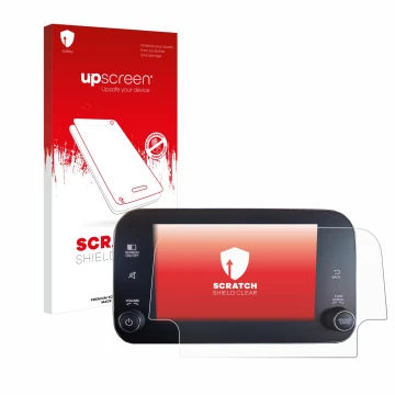 Parte frontale di una confezione del prodotto con il logo del marchio upscreen. Accanto è raffigurato il dispositivo Fiat Tipo
