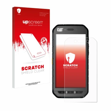 Parte frontale di una confezione del prodotto con il logo del marchio upscreen. Accanto è raffigurato il dispositivo Caterpill