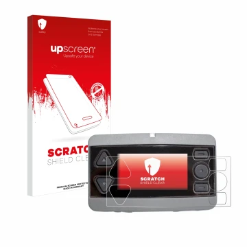 Parte frontale di una confezione del prodotto con il logo del marchio upscreen. Accanto è raffigurato il dispositivo Airbus P8