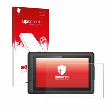 Parte frontale di una confezione del prodotto con il logo del marchio upscreen. Accanto è raffigurato il dispositivo XP-Pen Ar