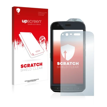 Parte frontale di una confezione del prodotto con il logo del marchio upscreen. Accanto è raffigurato il dispositivo Caterpill