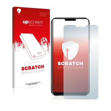 Parte frontale di una confezione del prodotto con il logo del marchio upscreen. Accanto è raffigurato il dispositivo ASUS ZenF