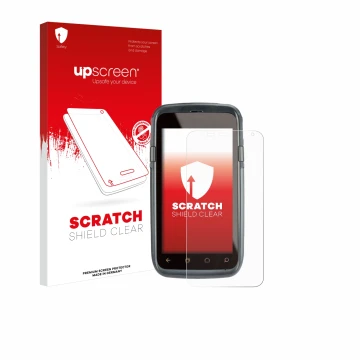 Parte frontale di una confezione del prodotto con il logo del marchio upscreen. Accanto è raffigurato il dispositivo Honeywell