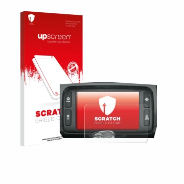 Parte frontale di una confezione del prodotto con il logo del marchio upscreen. Accanto è raffigurato il dispositivo Harley Da