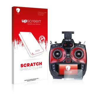 Parte frontale di una confezione del prodotto con il logo del marchio upscreen. Accanto è raffigurato il dispositivo Graupner 