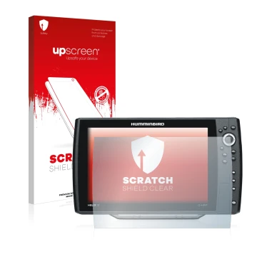 Parte frontale di una confezione del prodotto con il logo del marchio upscreen. Accanto è raffigurato il dispositivo Humminbir