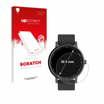 Parte frontale di una confezione del prodotto con il logo del marchio upscreen. Accanto è raffigurato il dispositivo Orologi (
