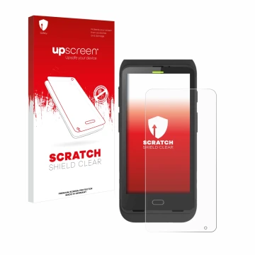 Parte frontale di una confezione del prodotto con il logo del marchio upscreen. Accanto è raffigurato il dispositivo Honeywell