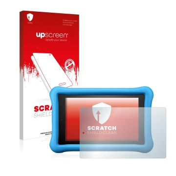 Parte frontale di una confezione del prodotto con il logo del marchio upscreen. Accanto è raffigurato il dispositivo Amazon Fi