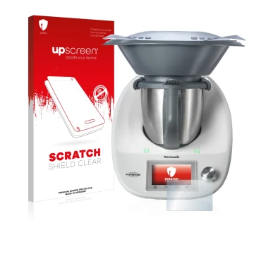 Parte frontale di una confezione del prodotto con il logo del marchio upscreen. Accanto è raffigurato il dispositivo Vorwerk B