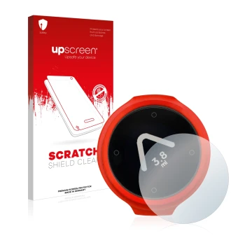 Parte frontale di una confezione del prodotto con il logo del marchio upscreen. Accanto è raffigurato il dispositivo Beeline V