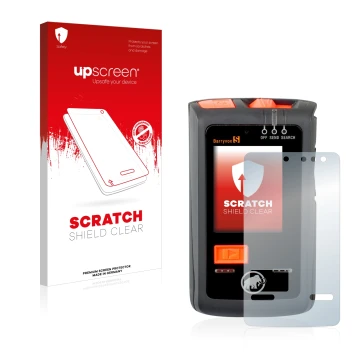 Parte frontale di una confezione del prodotto con il logo del marchio upscreen. Accanto è raffigurato il dispositivo Mammut Ba