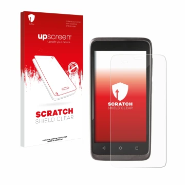 Parte frontale di una confezione del prodotto con il logo del marchio upscreen. Accanto è raffigurato il dispositivo Honeywell