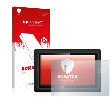 Parte frontale di una confezione del prodotto con il logo del marchio upscreen. Accanto è raffigurato il dispositivo XP-Pen Ar