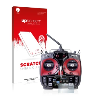 Parte frontale di una confezione del prodotto con il logo del marchio upscreen. Accanto è raffigurato il dispositivo Graupner 