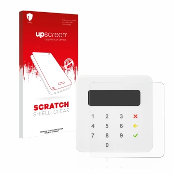 Parte frontale di una confezione del prodotto con il logo del marchio upscreen. Accanto è raffigurato il dispositivo SumUp Air