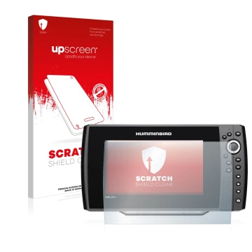 Parte frontale di una confezione del prodotto con il logo del marchio upscreen. Accanto è raffigurato il dispositivo Humminbir