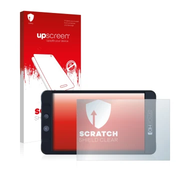 Parte frontale di una confezione del prodotto con il logo del marchio upscreen. Accanto è raffigurato il dispositivo SmallHD 7